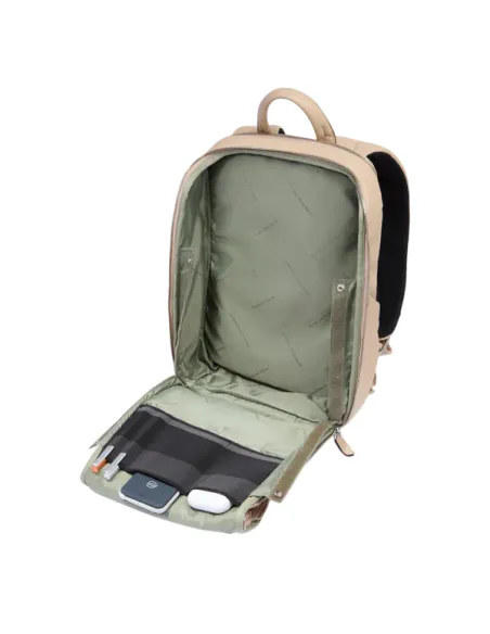 Zaino porta pc da 14 in pelle Piquadro Than, beige