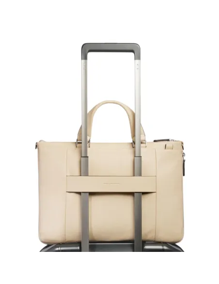 Piquadro Than erweiterbare 14 Computer-Tasche, beige