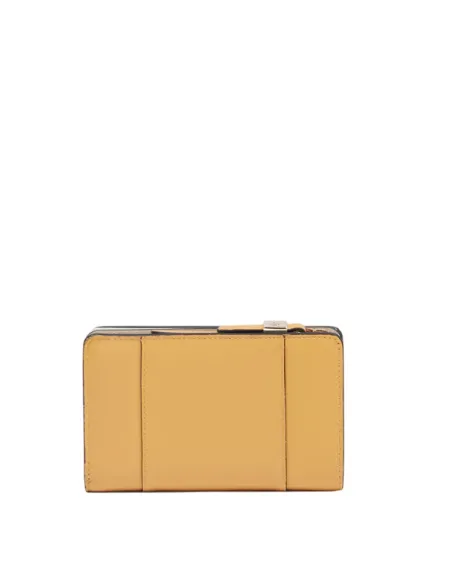 Piquadro Circle women's medium leather zipped wallet, yellow-beige