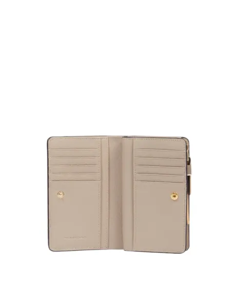 Portafoglio donna medio con zip in pelle Piquadro Circle, giallo-beige