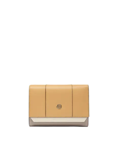 Portafogli donna piccolo Piquadro Circle, giallo-beige