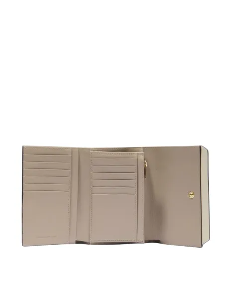 Piquadro Circle Small size, women's trifold wallet in leather, yellow-beige