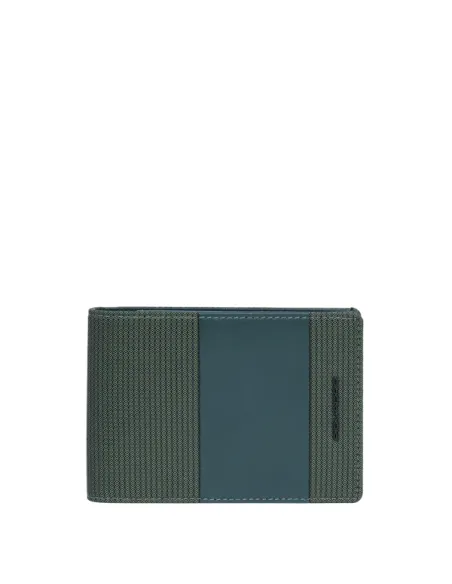 Portafogli uomo completo in tessuto e pelle vegana Piquadro, verde