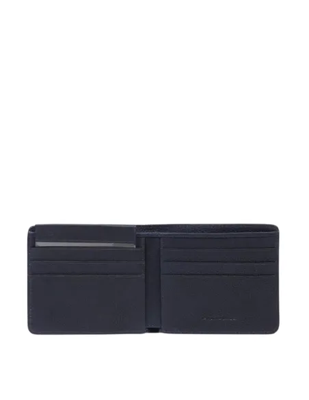 Piquadro Cronus small men's wallet with removable document holder, blue