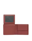 Portafogli uomo compatto con porta monete e finestra per documenti Piquadro Earth, arancio