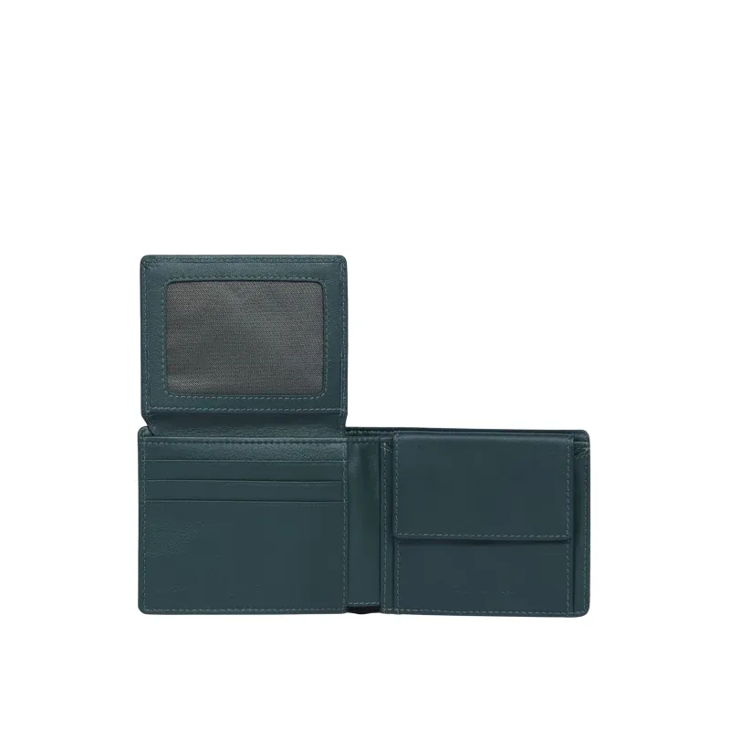 Piquadro Earth compact men's wallet with coin purse and...