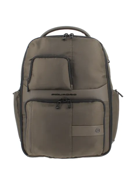 Piquadro Wollem Expandable, laptop and iPad®Pro 12,9" backpack with USB ports, green