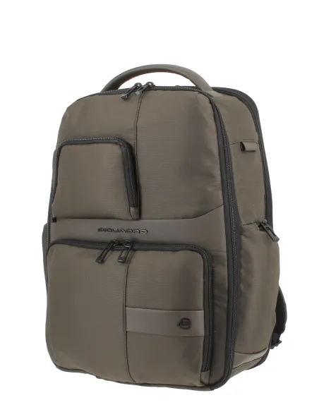 Piquadro Wollem Expandable, laptop and iPad®Pro 12,9" backpack with USB ports, green