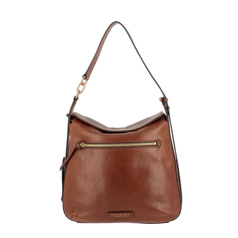 Hobo-Tasche aus Leder The Bridge Ingrid, braun