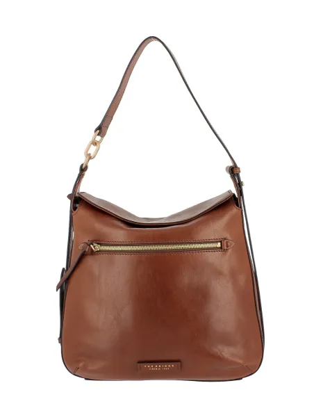 Hobo-Tasche aus Leder The Bridge Ingrid, braun