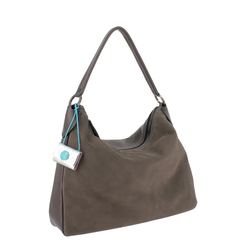 Borsa donna Gabs Calipso TG L in camoscio e pelle, quercia 2