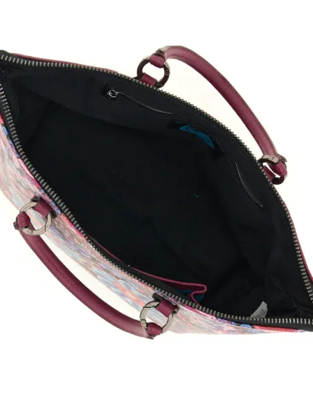 Borsa Gabs G3 Plus TG M stampa, ricamo fiore fucsia