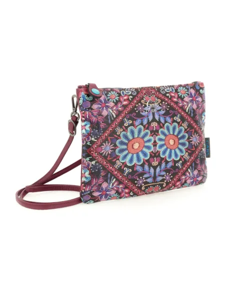 Gabs Beyonce medium cross-body bag patterned, Fuchsia flower embroidery