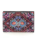 Gabs Gmoney14 women's wallet in printed leather, fuchsia flower embroidery