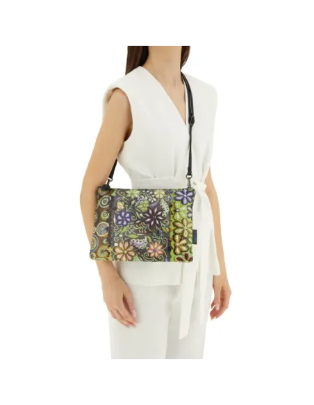 Gabs Beyonce medium cross-body bag patterned, Green Flower Embroidery