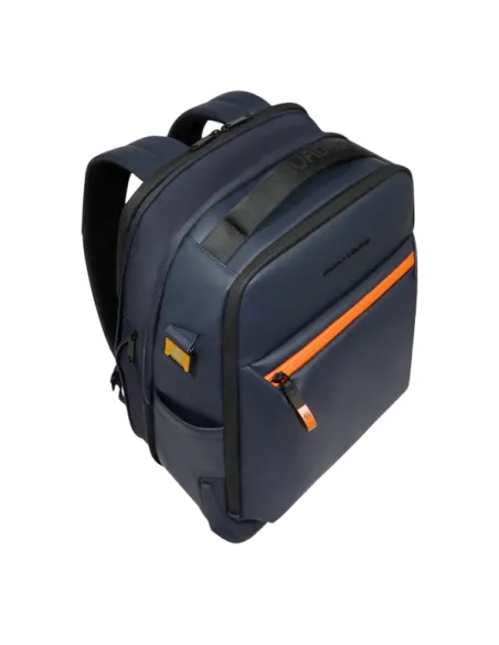 Piquadro Corner Travel Backpack 15.6 Laptop | Expandable & Water-Resistant, blue