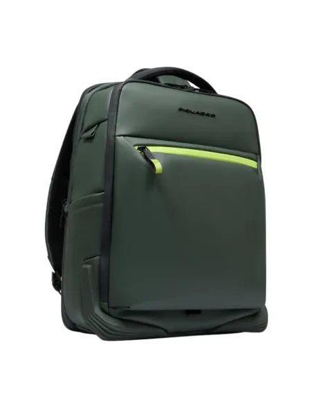 Piquadro Corner Travel Backpack 15.6 Laptop | Expandable & Water-Resistant, green