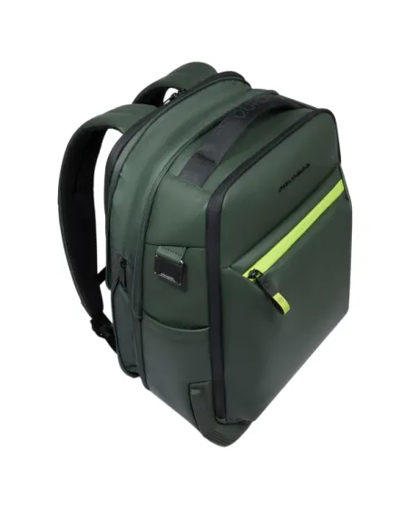 Piquadro Corner Travel Backpack 15.6 Laptop | Expandable & Water-Resistant, green
