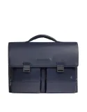 Piquadro Philip Leather Business Bag 15.6 Laptop, blue