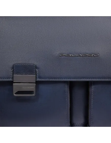 Ventiquattrore in pelle porta pc e iPad®Pro 12,9 Piquadro Philip, blu