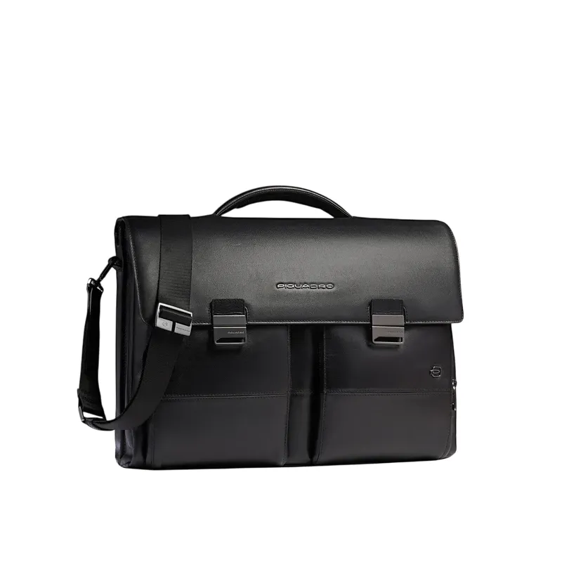 Piquadro Philip Businesstasche Leder 15,6 Laptop, schwarz 2