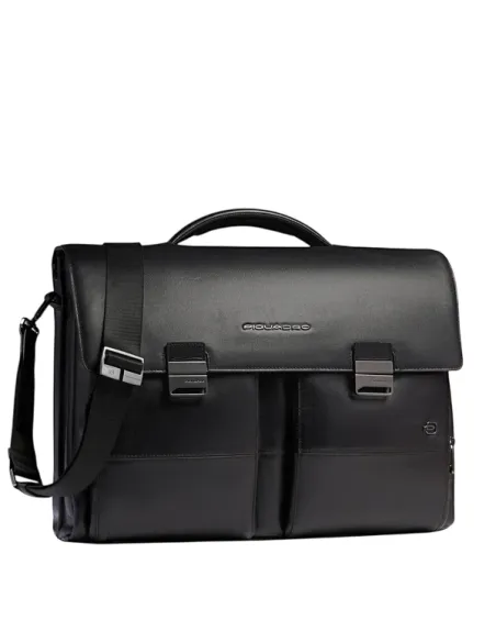 Piquadro Philip Leather Business Bag 15.6 Laptop, black