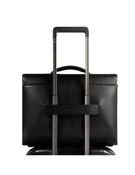 Piquadro Philip Leather Business Bag 15.6 Laptop, black