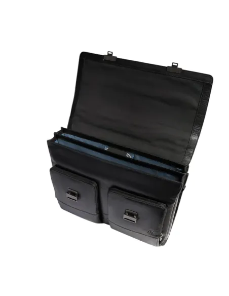 Piquadro Philip Leather Business Bag 15.6 Laptop, black