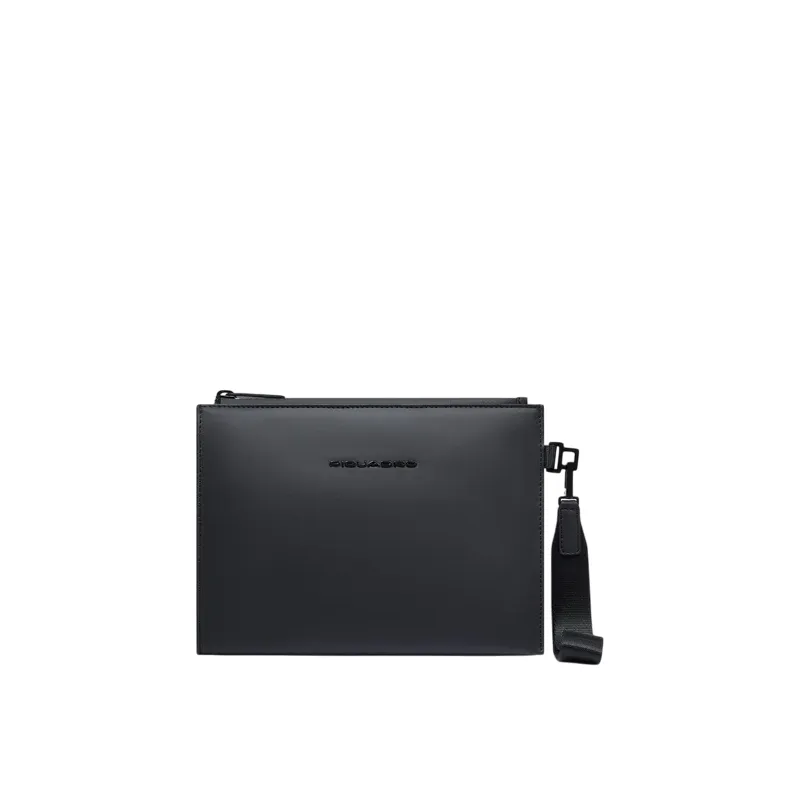 Pochette media in tessuto impermeabile Piquadro C2OW, nero