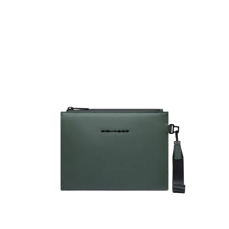 Pochette media in tessuto impermeabile Piquadro C2OW, verde