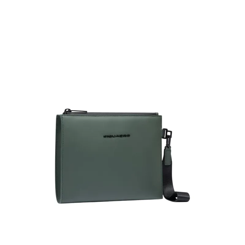 Pochette media in tessuto impermeabile Piquadro C2OW, verde 2