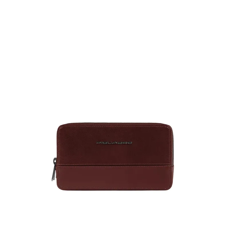 Pochette uomo in pelle a tre scomparti con polsiera...