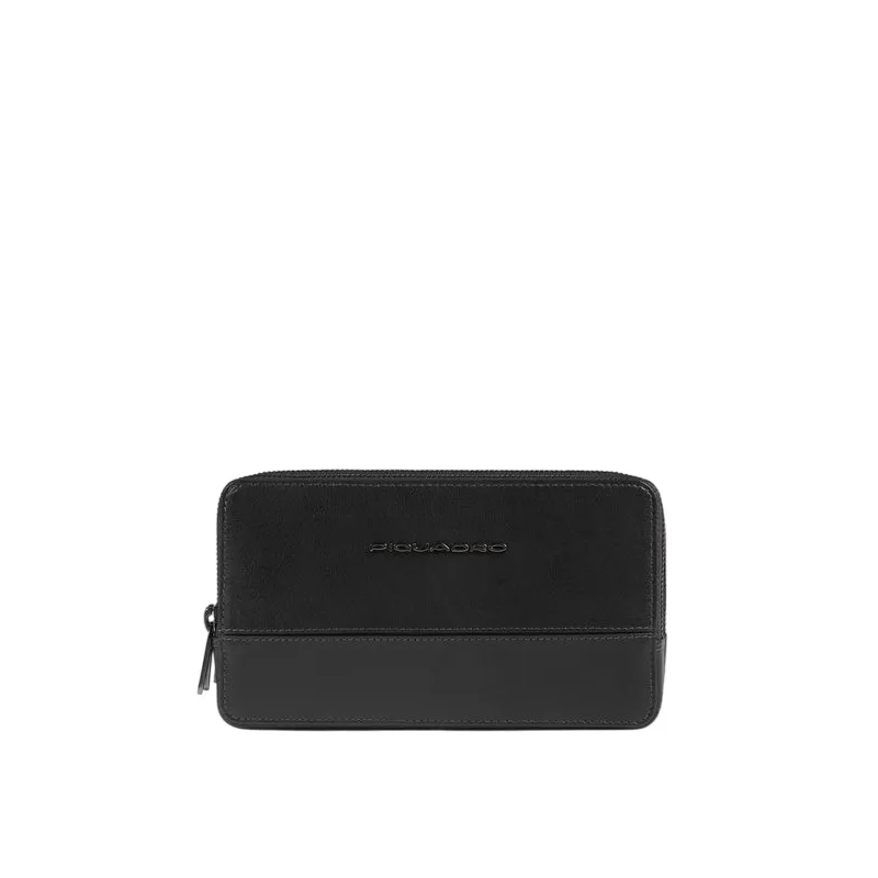 Piquadro Philip Herren-Pouch Leder & Funktional, schwarz