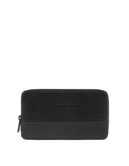 Piquadro Philip Leather Pouch for Men Compact & Elegant, black