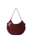 Borbonese Bridle Shoulder Bag in Nappa Leather & Suede, merlot