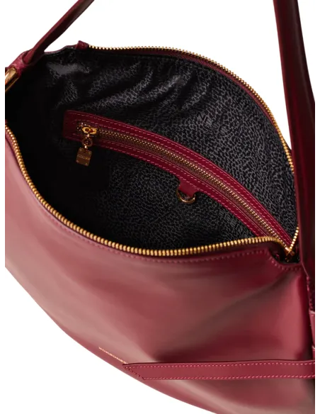 Borbonese Bridle Schultertasche Nappaleder & Wildleder, merlot