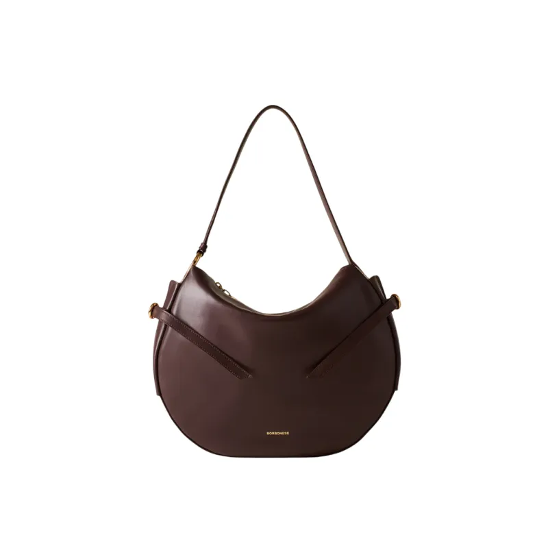 Borbonese Bridle Shoulder Bag in Nappa Leather & Suede,...