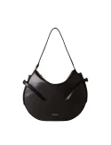 Borbonese Bridle Shoulder Bag in Nappa Leather & Suede, black
