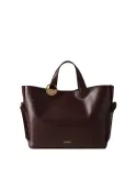 Borbonese Bridle Shopping Bag in Nappa Leather & Removable Pouch, dark brown