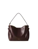 Borbonese Bridle Bucket Bag  Nappa Leather & Suede Details, dark brown