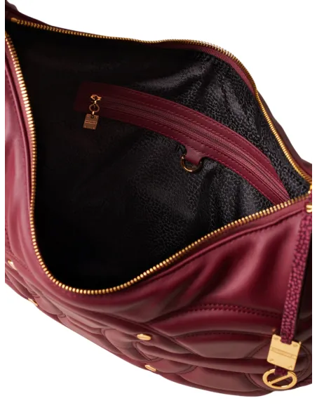 Borbonese Rondò Schultertasche Nappaleder & OP-Wildleder, merlot