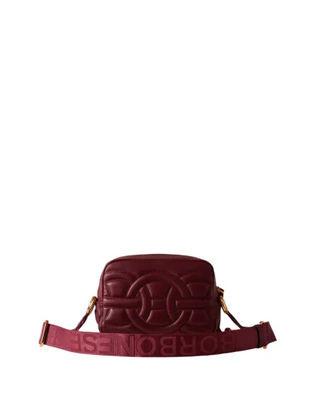 Borbonese Rondò Umhängetasche Nappaleder & OP-Wildleder, merlot