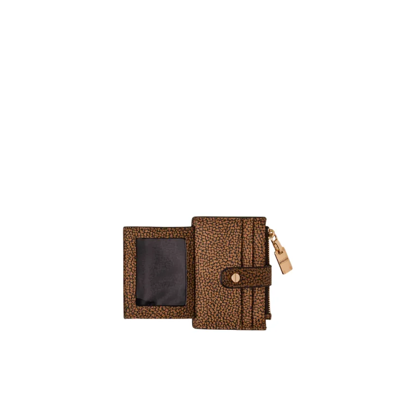 Porta carte con zip Borbonese, op naturale 2