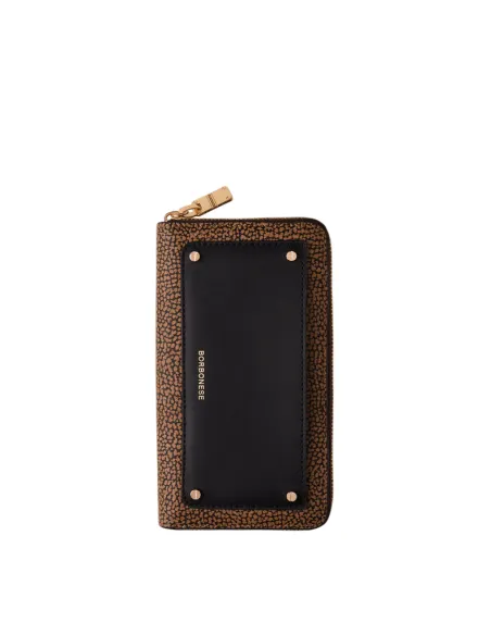 Borbonese Large Women's Wallet RFID Shield & OP Print, op natural-black
