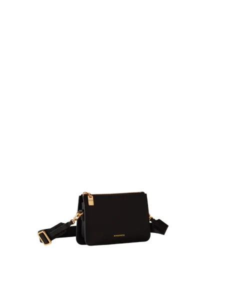 Borbonese Mini Crossbody Leather & OP Suede, black