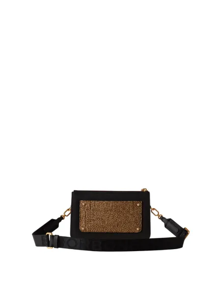 Borbonese Mini Crossbody Leather & OP Suede, black