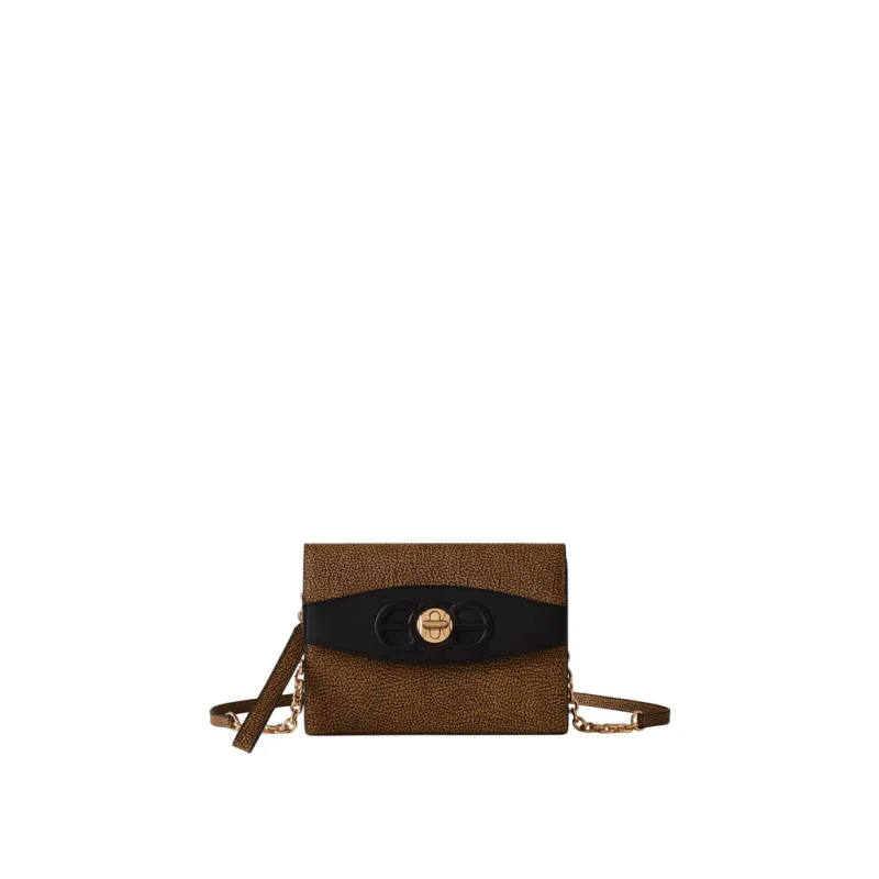 Borbonese Medium Pouch Coated Canvas & Leather, op...