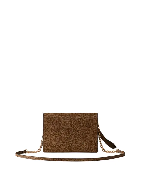 Borbonese Mittelgroße Pochette OP-Canvas & Leder, op natur-schwarz