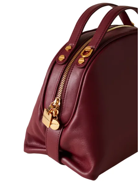 Borbonese Sexi Bag Small Nappa Leather, Dual Handles & Strap, merlot