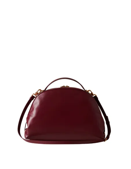 Borbonese Sexi Bag Medium Nappa Leather & Gold Hardware, merlot